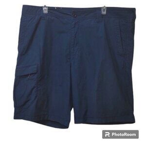 Columbia Men's Navy Rip Stop Nylon/Cotton Blend Cargo Lightweight Reg Fit Shorts